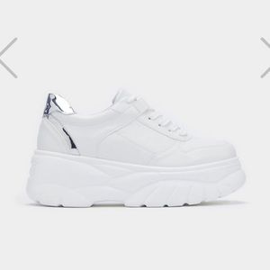 Lace Up Chunky White Sneakers